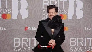Harry Styles arrives at 2023 BRIT Awards Red carpet in London, UK