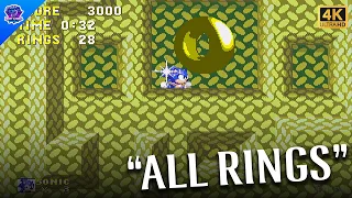 ! ALL GIANT RINGS ! Mushroom Hill Zone - Sonic The Hedgehog 3 and knuckles - 4K 60FPS NO COMMENTARY