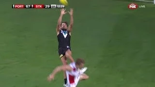 Chad Wingard takes one of the best marks ever