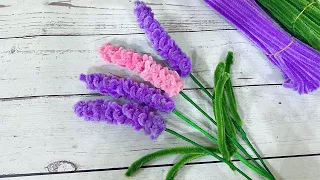 DIY Easy Pipe Cleaner Lavender | How to make Beautiful Lavender flowers from Chenille Wire