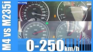 BMW M4 vs M235i 0-250 km/h Acceleration BATTLE!