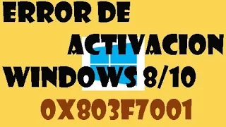 Error de activación de windows 8/10 I Error 0x803F7001 o 0xC004f014 I SOLUCION 2022