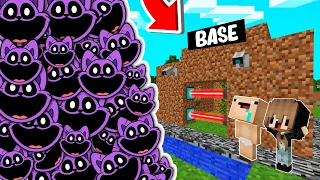 RETO DE LA BASE VS 1000000 CATNAP 😨😱 BASE BEBE NOOB VS SMILING CRITTERS en MINECRAFT