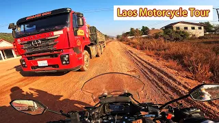 【4K】Laos Motorcycle Tour 6: Vang Vieng - Thakhek，First time being charged a toll.