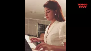 Jacqueline Fernandez playing piano | Celeb Post |