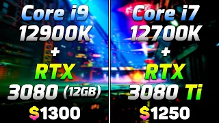 i9 12900K + RTX 3080 (12GB) vs i7 12700K + RTX 3080 Ti (12GB) | PC Gaming Benchmark Tested
