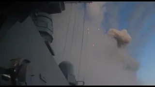 Russian Navy Cruise Missile Launch from Black Sea - Onboard - VLS Launch - Kalibr