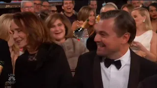 Brad Pitt Wins Golden Globe for 'Once Upon a Time in Hollywood' and thanks Leonardo DiCaprio