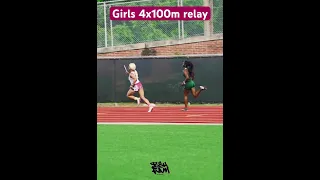 GIRLS 4x100m RELAY: WINNER CAME OUT OF NOWHERE 🤯 #trackandfield #BallSoHardFam