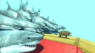 SWIM FAST TO ESCAPE FROM SHARKS - Animal Revolt Battle Simulator ARBS