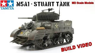 Full Build Video - M5A1 US Light Tank 1:35 by Tamiya