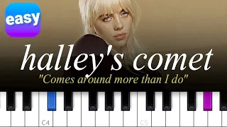 Billie Eilish - Halley's Comet EASY PIANO TUTORIAL with lyrics