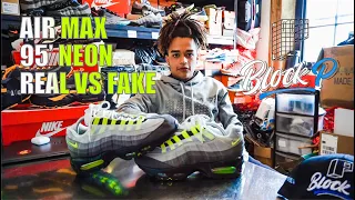 Nike Air Max 95 Neon Real Vs Fake (How to spot fake Nike Air Max)