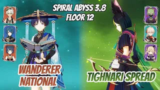 Wanderer National & Tighnari Spread Abyss v3.8 Floor 12 (9 Stars) | Genshin Impact