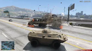 GTA 5 - Stealing a Police Tank + Six Star Escape