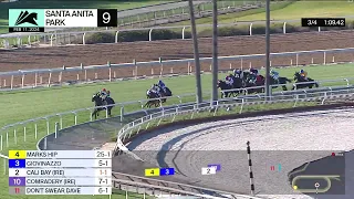 Cali Bay (IRE) wins Race 9 on Sunday, February 11 at Santa Anita Park