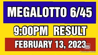 6/45 LOTTO RESULT TODAY 9PM DRAW FEBRUARY 13, 2023 PCSO MEGALOTTO 6/45 DRAW