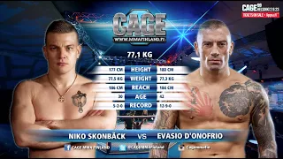 CAGE 58: Skonbäck vs D'Onofrio (Complete MMA Fight)