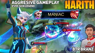 MANIAC! Harith Unlimited Dash Aggressive Gameplay | By BTR Branz - Mobile Legends