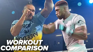 OLEKSANDR USYK VS ANTHONY JOSHUA 2 - SIDE BY SIDE WORKOUT COMPARISON