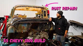 55 Chevy Truck Build - Rust Repair Above The Windshield - Building My Wife's Dream Truck