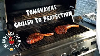 Tomahawk Ribeye! Frontgate Gas Grill! Perfect Reverse Sear!