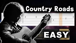 John Denver - Take Me Home, Country Roads - EASY Guitar tutorial (TABS)