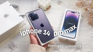 ✨New new✨iPhone 14 pro Max 256 GB deep purple💜Unboxing+ Aesthetic Accessories🧸☁️