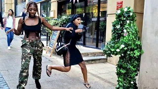 SHE RUNS LIKE CRAZY FROM BUSHMAN PRANK| AWESOME REACTIONS| BUSHMAN PRANK