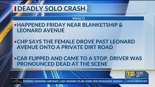 Woman killed in rollover crash near Wasco