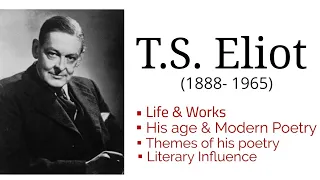 T. S. Eliot : Life and works | age & Modern Poetry |  Literary Critique in Hindi