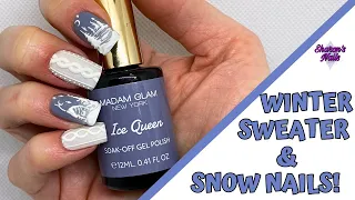 Winter Sweater & Snow Nails! Using Temu and Madam Glam