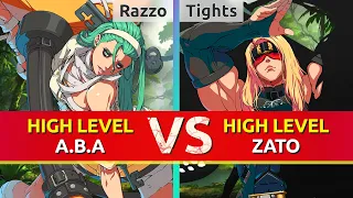 GGST ▰ Razzo (A.B.A) vs Tights (Zato). High Level Gameplay