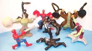 2009 THE SPECTACULAR SPIDERMAN ANIMATED SERIES SET OF 8 McDONLAD'S HAPPY MEAL TOY'S VIDEO REVIEW