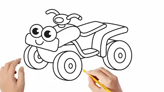 Cómo dibujar una moto quad | Dibujos sencillos