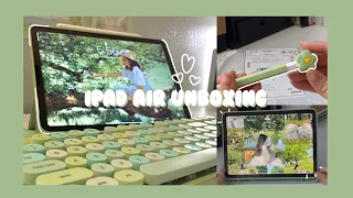 iPad Air 4 green 2022 unboxing ✧･ﾟ256gb + Apple Pencil + accessories 📦 (aesthetic)