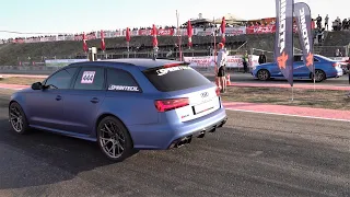 1000 HP Audi RS6 vs BMW M3 vs Mercedes AMG E63s vs Audi RS3 - Drag Race