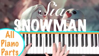 How to play SNOWMAN - Sia Piano Tutorial (Chords Accompaniment)