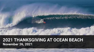Big surf at Ocean Beach, San Francisco after Thanksgiving 2021