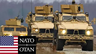 US Army, NATO. Armored vehicles. Live-fire exercises in Poland.