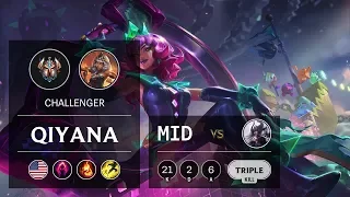 Qiyana Mid vs Syndra - NA Challenger Patch 9.14