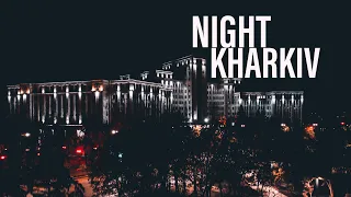 Kharkiv, Ukraine drone footage 4k  - нічний Харків 💛💙