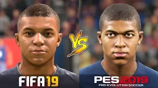 FIFA 19 Vs. PES 2019 | All Famous Player Faces | Gameplay Comparison