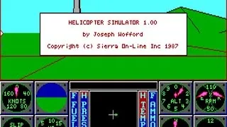 Helicopter Simulator gameplay (PC Game, 1987)