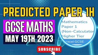 2023 Predicted Paper 1H Higher Non-Calculator GCSE Maths Edexcel