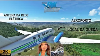 Marília Mendonça Simulação do Acidente Aéreo King Air Mostrando o Local e Antenas