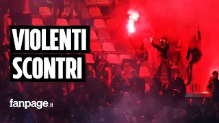 Violenti scontri in curva tra tifosi del Napoli durante la partita col Milan: cosa è successo