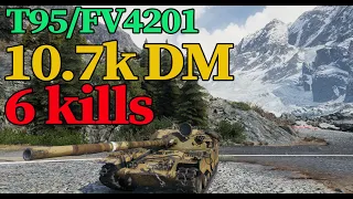 World of Tanks T95/FV4201 Chieftain - 10.7k damage 6 kills - Replays 60 fps