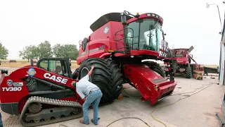 Welker Farms' Clifford 8230 Case Combine gets the World's Largest Ag Tires