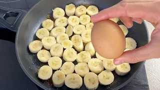 Leckerer Kuchen mit 1 Ei und 2 Bananen in einer Pfanne #101